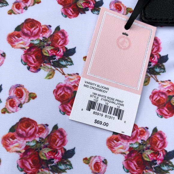 White rose print varsity blossom mid cross bodybag - Picture 4 of 4